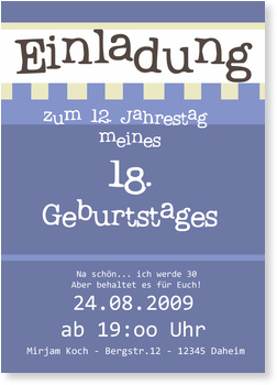 Geburtstag, Scherz, Einladung