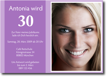 30. Geburtstag, violett, Foto