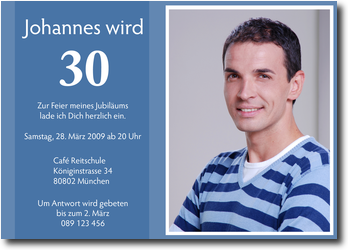 30. Geburtstag, blau, Foto
