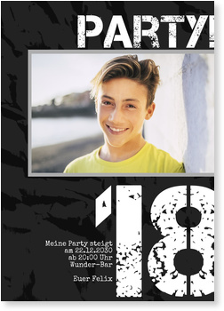 18, Geburtstag, black
