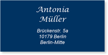 Adressaufkleber, blanko, nachtblau