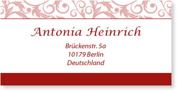 Adressaufkleber,
Ornamente, rot
