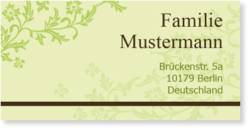 Adressaufkleber, Zuckerblume, gr�n