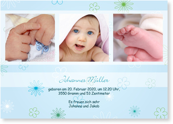 Blumen, Jungen, hellblau