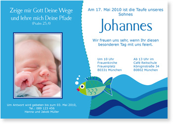 Taufe, blau, Fisch, Junge