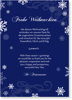 international, Weihnachtskarte, blau