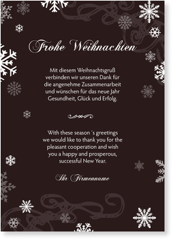 Business, Weihnachtskarte, braun, Schneeflocken