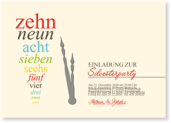 Countdown, bunt, Zahlen, Zeiger