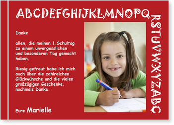 Dank, ABC, Einschulung