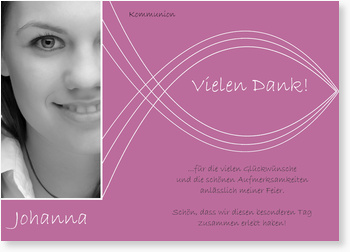 Danke, Komunion, violett, M�dchen, Ichtys