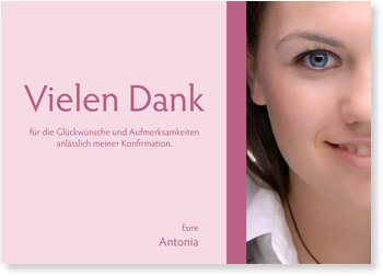 Danke, KOnfirmationsgaben, pink