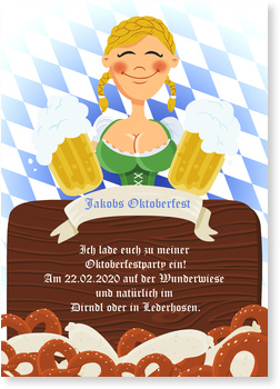 Oktoberfest, Dirndl, blau-wei�