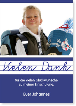 Danke, Einschulung, blau