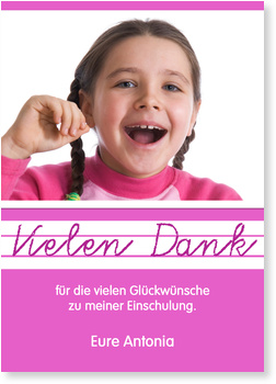 Danke, Einschulung, rosa