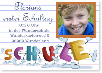 Einschulung, Linien, Buchstaben