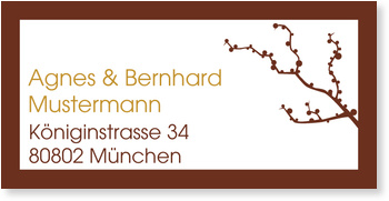 Adressaufkleber, Zweig