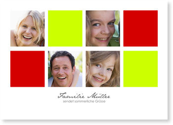 Familie, gelb, rot,  Vierecke