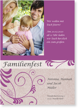 Familie, lila, floral