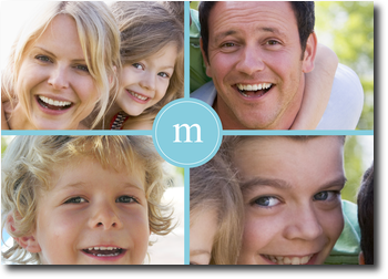 Familie, hellblau, Monogramm