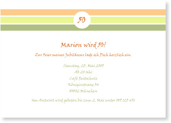 Geburtstag, 50, moderne Streifen