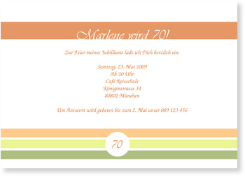 Geburtstag, 70, bunt