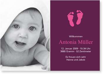 brombeere, Baby, F�sschen, Willkommen, postkarte
