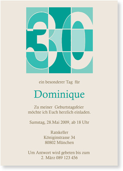 30. Geburtstag, mint, modern