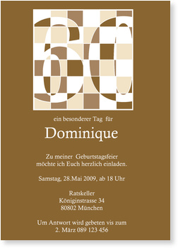 60. Geburtstag, braun, modern