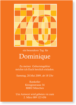 70. Geburtstag, terracotta, modern