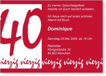 Geburtstag, 40, rot