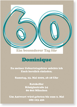 Geburtstag, 60, formvollendet