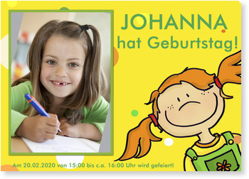 Freche G�re, M�dchen, gelb, Geburtstag