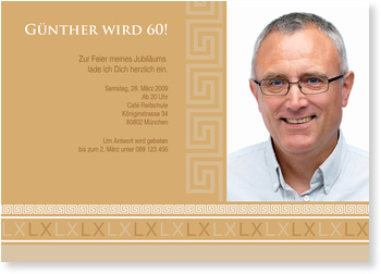 Geburtstag, 60, r�mische Bord�re
