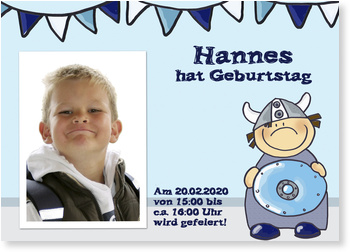 Wikinger, blau, Jungen, Geburtstag