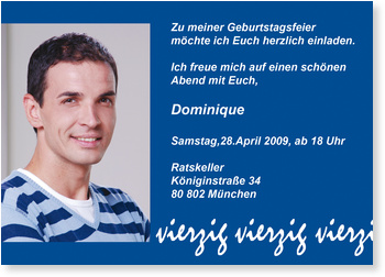 Geburtstag, 40, blau