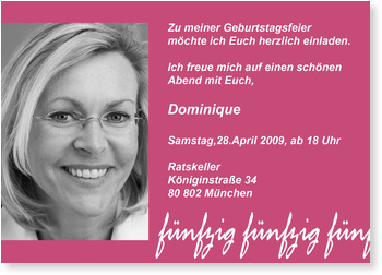 Geburtstag, 50, rosafarbend
