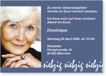 Geburtstag, 70, fliederfarbend