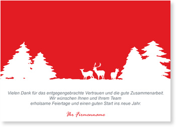 Schneelandschaft, rot, Silhouette