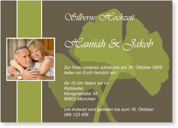 Silberhochzeit, Ginko, gr�n