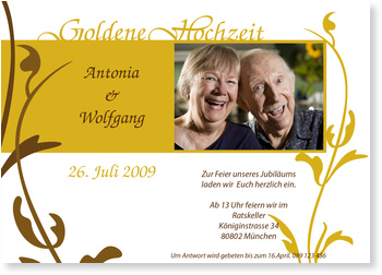 Goldene Hochzeit, stilvoll