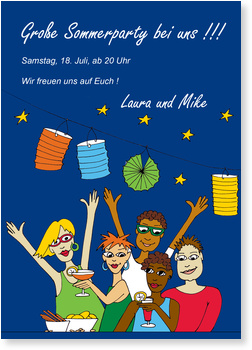 Sommerparty, Partygesellschaft, Nacht 