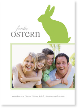Ostern, Osterhase, gr�n, Gru�karte