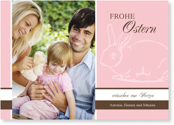 Ostern, Gru�karte, rosa, Hase