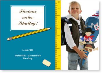 Einschulung, Schulheft, blau