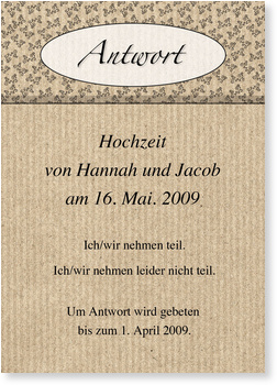 Antwort, Ornamente, schlicht