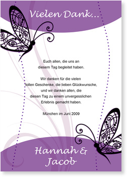 Danke, Schmetterlinge, modern