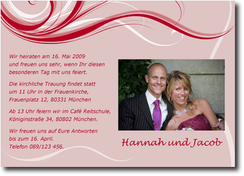 Hochzeitseinladung, Schwingen, modern, 