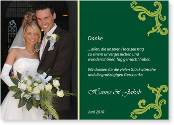 dunkelgr�n, Danksagung, Ornamente, Hochzeit
