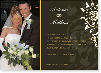 Dankeskarte, Hochzeit, Melone