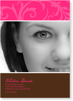 Jugendweihe, Danke, pink, Ranke, M�dchen